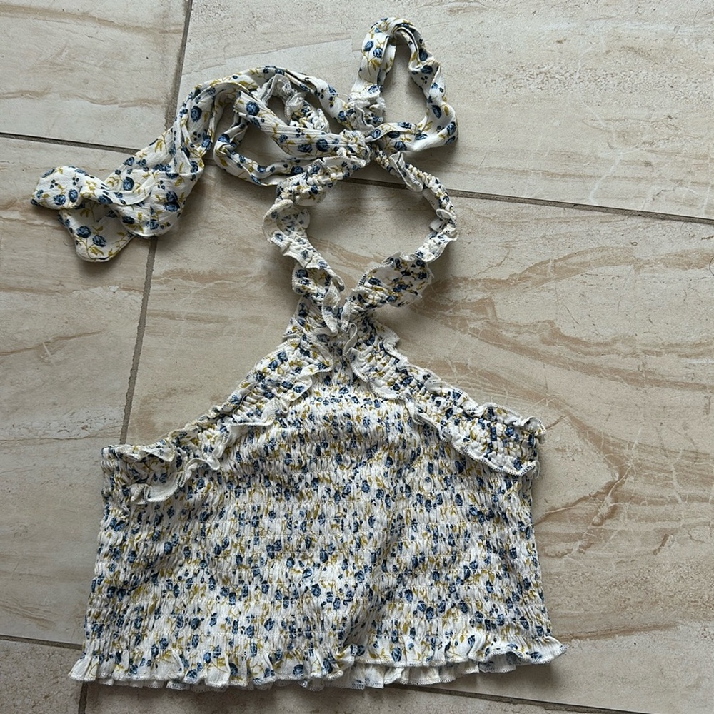 Flower halter crop top